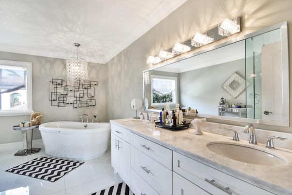 Bathroom, Chandelier, Dual Sink Vanities, Interior