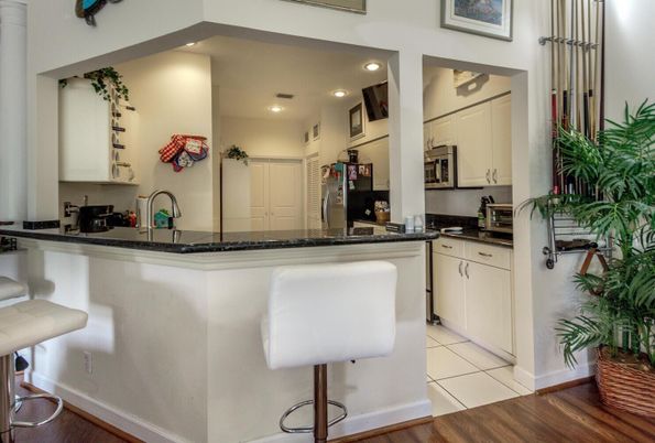 Interior, Kitchen, Recessed Lighting, Wood Texture Flooring