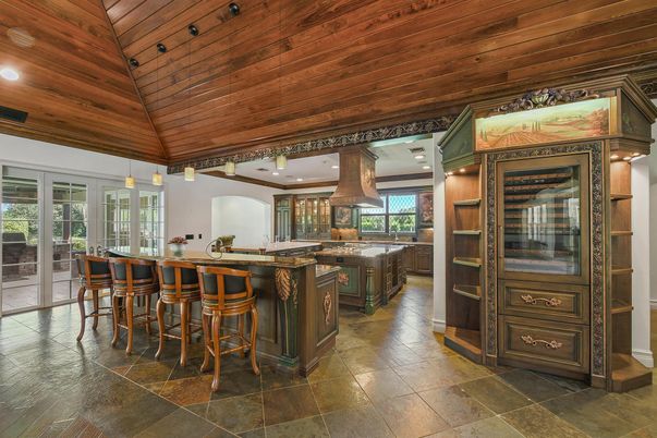 Interior, Kitchen, Pendant Lights, Recessed Lighting, Wooden Ceilings