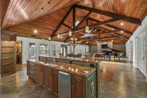 Interior, Kitchen, Piano, Recessed Lighting, Wooden Beams, Wooden Ceilings
