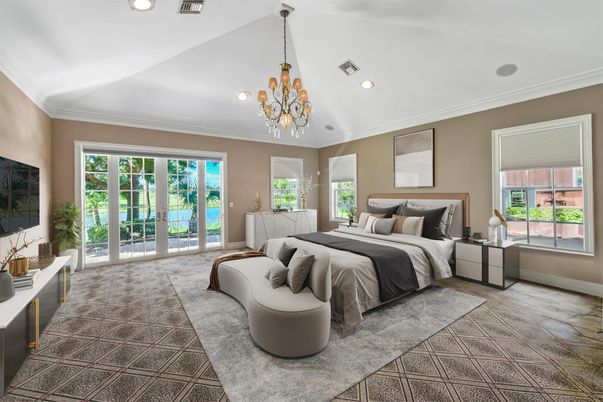 Bedroom, Chandelier, Interior, Recessed Lighting