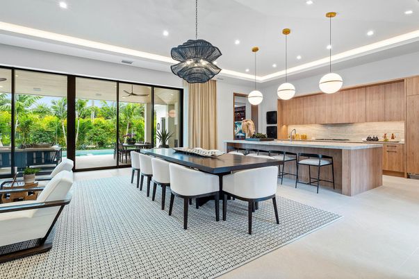 Dining room, Interior, Kitchen, Pendant Lights, Recessed Lighting