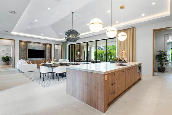 Dining room, Interior, Kitchen, Living room, Pendant Lights, Recessed Lighting