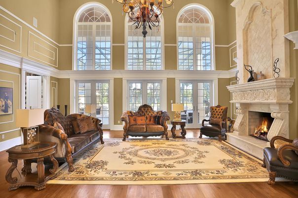 Chandelier, Fireplace, Interior, Living room, Wood Texture Flooring
