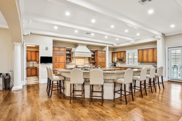 Interior, Kitchen, Recessed Lighting, Wood Texture Flooring