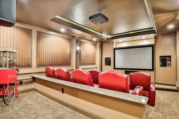 Home Theatre Room, Interior, Projection Screen, Recessed Lighting, Theatre Room