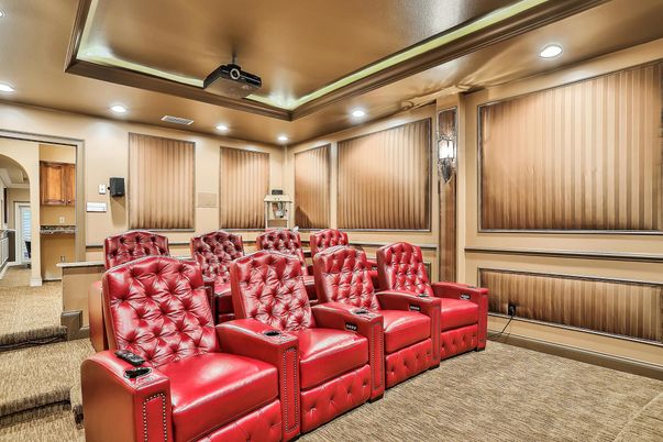 Home Theatre Room, Interior, Projection Screen, Recessed Lighting, Theatre Room