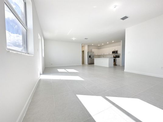 Empty room, Interior, Kitchen, Recessed Lighting