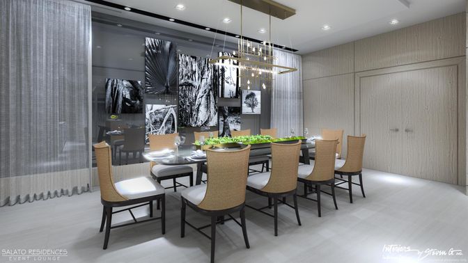 Dining room, Interior, Pendant Lights, Recessed Lighting