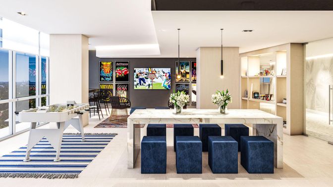 Dining room, Game Room, Interior, Pendant Lights