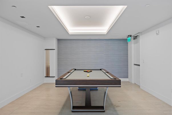 Billiard Table, Game Room, Interior, Recessed Lighting