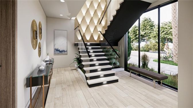 Interior, Recessed Lighting, Wood Texture Flooring