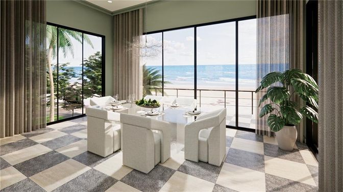 Dining room, Interior, Living room, Recessed Lighting, Water