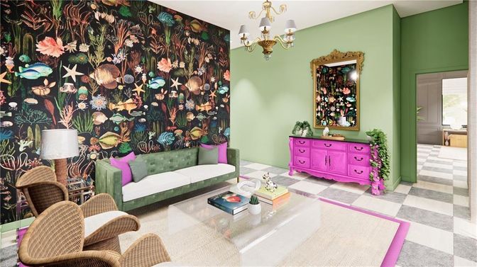Chandelier, Interior, Living room