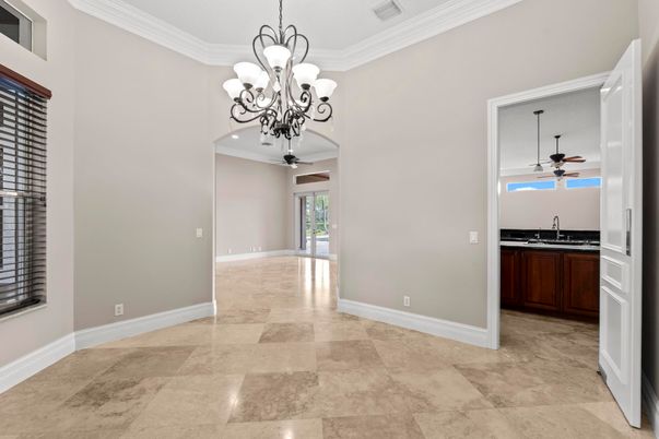 Chandelier, Empty room, Interior