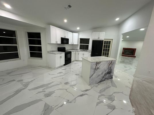 Interior, Kitchen, Marble, Recessed Lighting