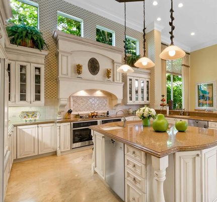 Interior, Kitchen, Pendant Lights, Recessed Lighting, Stainless Steel Appliances