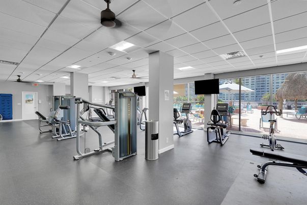 Fitness Equipment, Gym, Interior, Recessed Lighting
