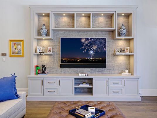 Interior, Recessed Lighting, Stone Walls, Wood Texture Flooring