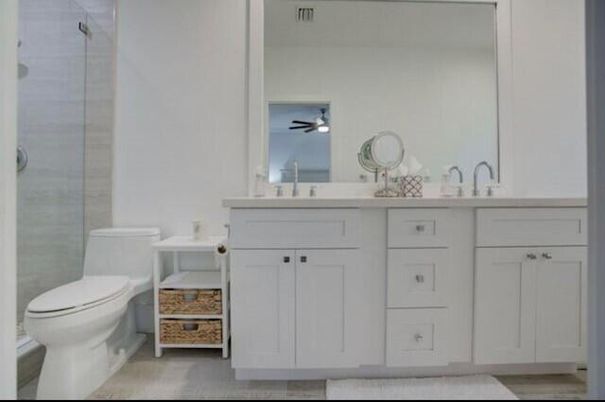 Bathroom, Dual Sink Vanities, Glass Shower, Interior