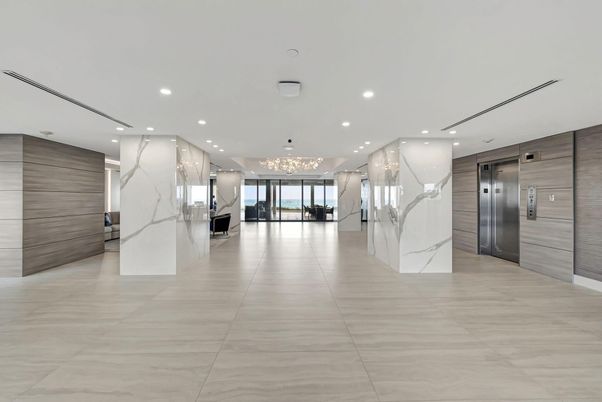 Elevator, Interior, Marble Walls, Recessed Lighting