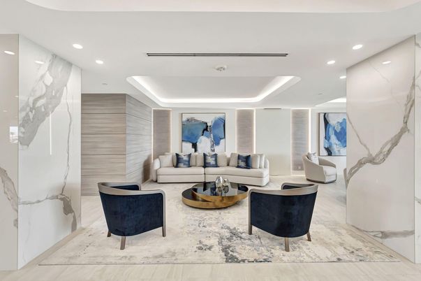 Interior, Living room, Marble Walls, Recessed Lighting