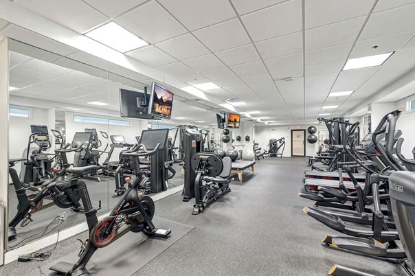 Fitness Equipment, Gym, Interior, Recessed Lighting