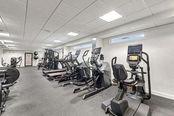 Fitness Equipment, Gym, Interior, Recessed Lighting