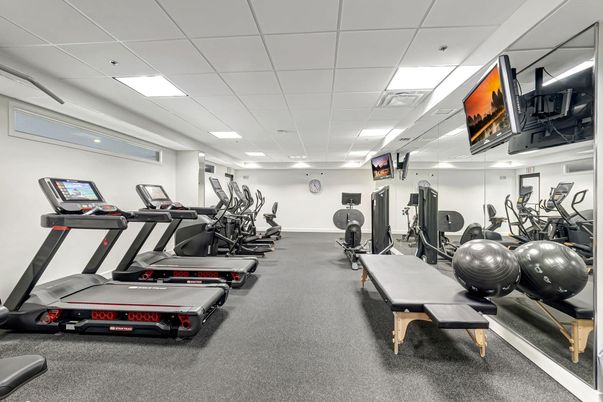 Fitness Equipment, Gym, Interior, Recessed Lighting