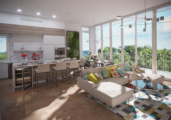 Dining room, Interior, Kitchen, Living room, Pendant Lights, Recessed Lighting, Stainless Steel Appliances