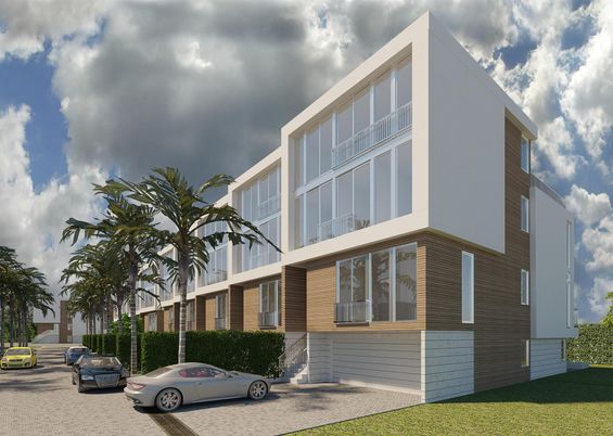 Attached, Exterior, Facade, Modern