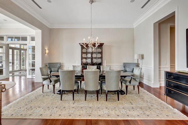 Chandelier, Dining room, Interior, Wood Texture Flooring