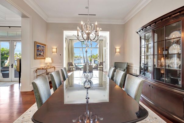 Chandelier, Dining room, Interior, Wood Texture Flooring