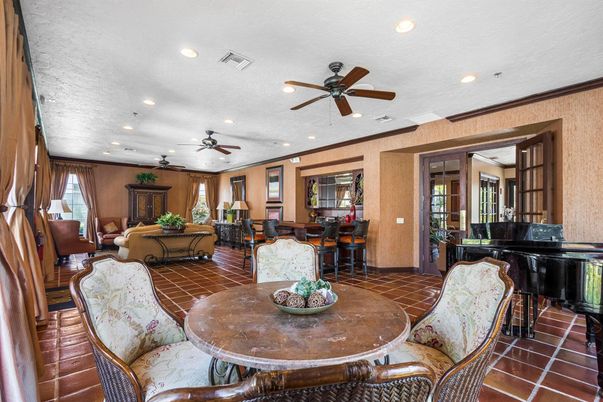 Dining room, Interior, Living room, Piano, Recessed Lighting