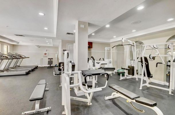 Fitness Equipment, Gym, Interior, Recessed Lighting