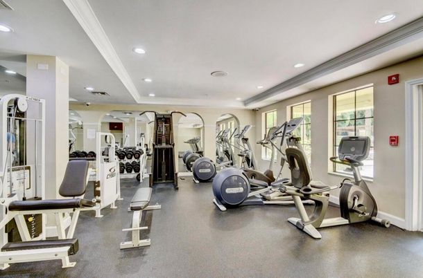 Fitness Equipment, Gym, Interior, Recessed Lighting