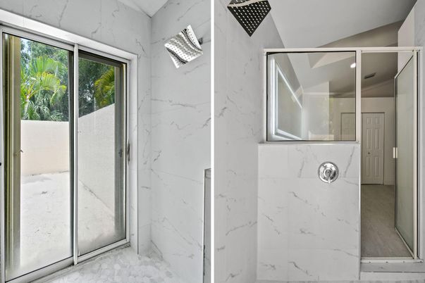 Bathroom, Glass Shower, Interior, Marble Walls