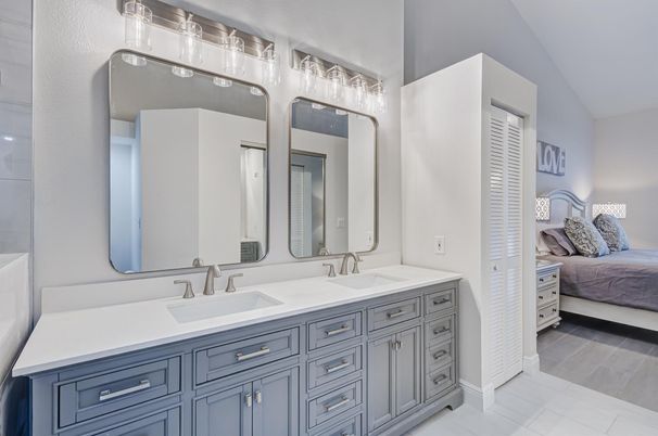 Bathroom, Bedroom, Dual Sink Vanities, Interior, Wood Texture Flooring