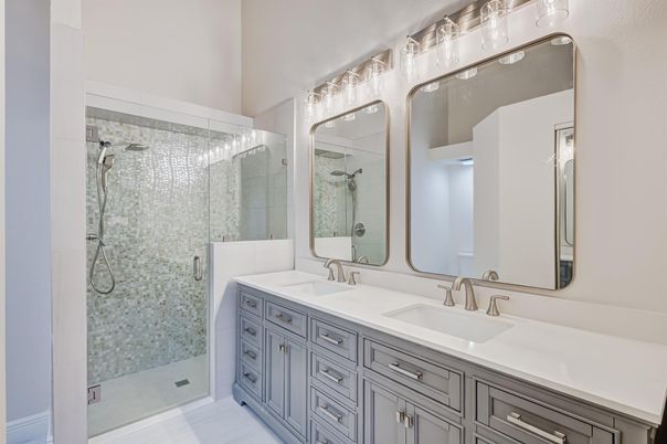 Bathroom, Dual Sink Vanities, Glass Shower, Interior