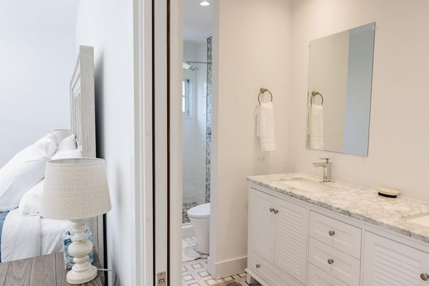 Bathroom, Bedroom, Dual Sink Vanities, Glass Shower, Interior, Recessed Lighting