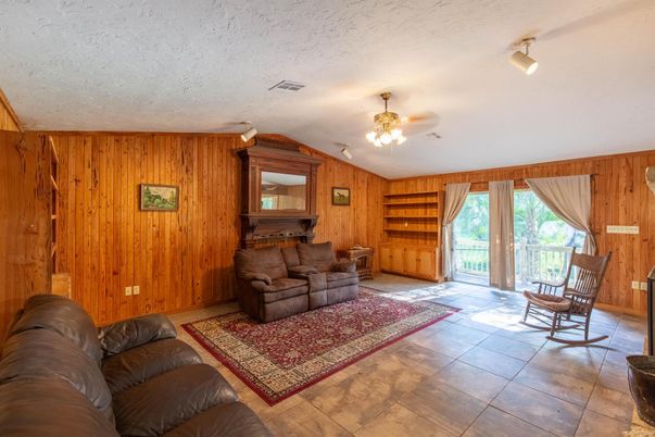 Interior, Living room, Wooden Walls