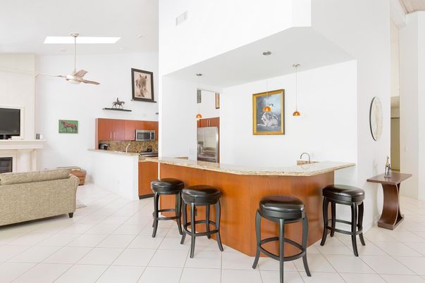 Fireplace, Interior, Kitchen, Pendant Lights, Recessed Lighting