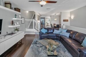 Dining room, Interior, Living room, Pendant Lights, Wood Texture Flooring