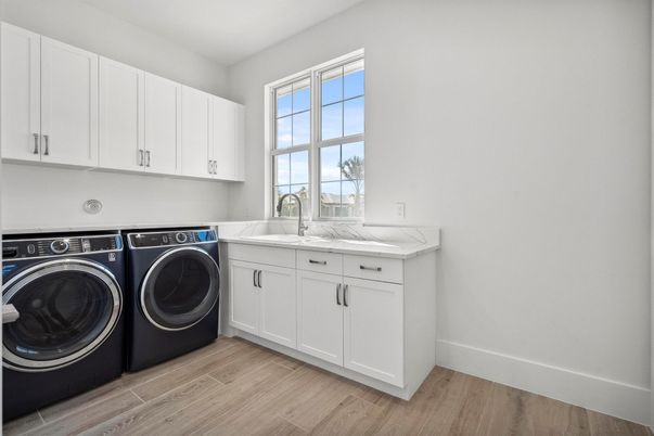 Interior, Washer, Wood Texture Flooring