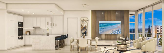 Dining room, Interior, Kitchen, Pendant Lights, Recessed Lighting, Water