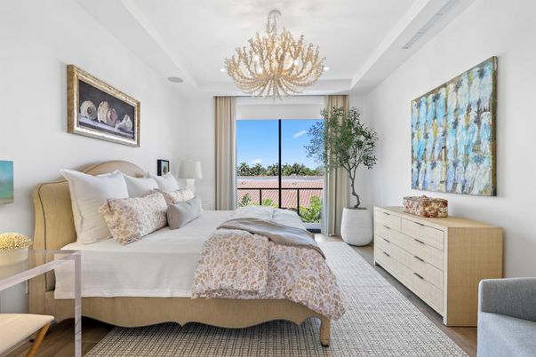 Bedroom, Chandelier, Interior, Wood Texture Flooring