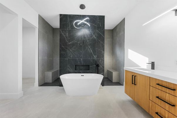 Bathroom, Free Standing Baths, Interior, Marble Walls