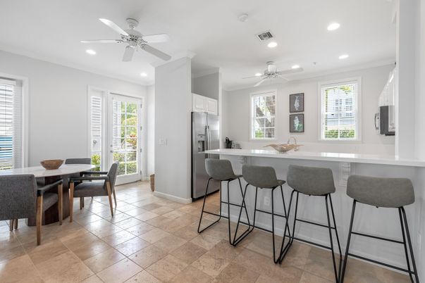 Dining room, Interior, Kitchen, Recessed Lighting, Stainless Steel Appliances