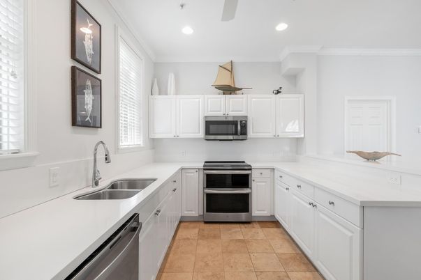 Interior, Kitchen, Recessed Lighting, Stainless Steel Appliances