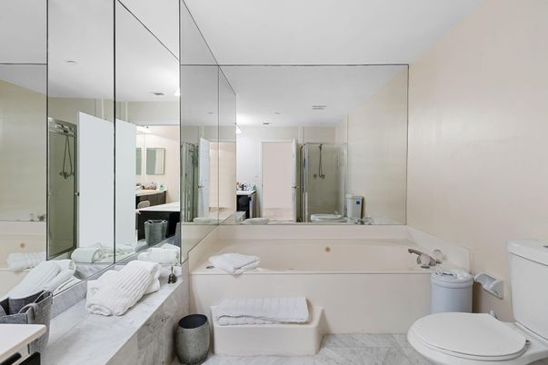 Bathroom, Glass Shower, Interior, Marble, Recessed Lighting
